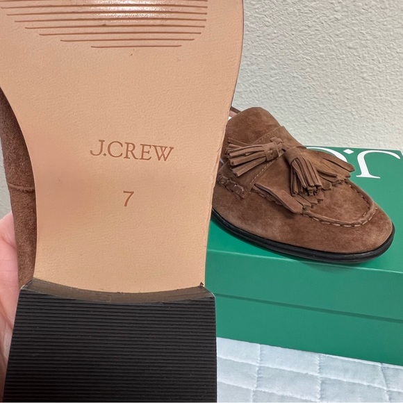J. Crew Suede Maison Tassel Loafers in Walnut Brown Size 7 - Picture 12 of 13